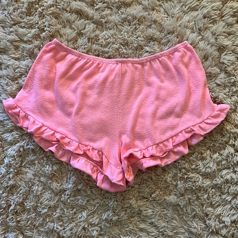 Hot Pink Ruffle Sleep Shorts